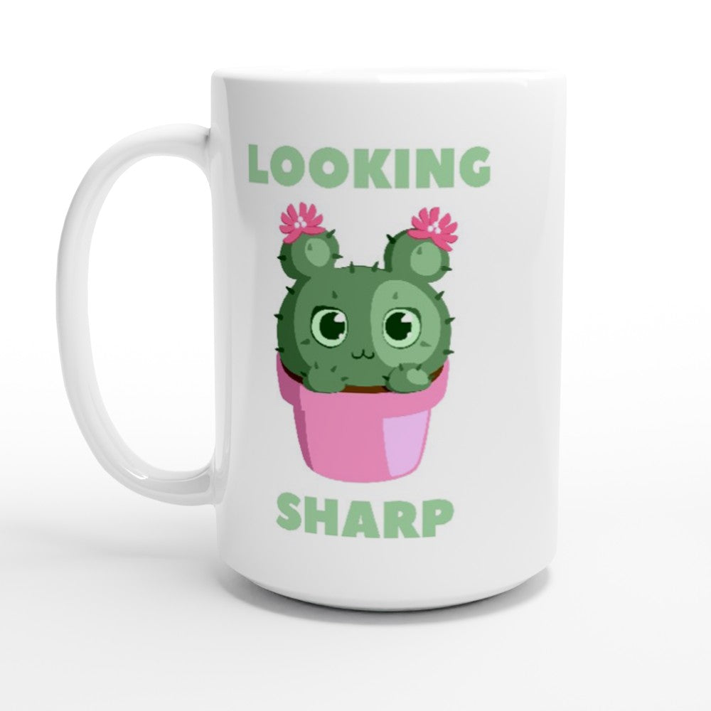 Cactus, Looking Sharp - White 15oz Ceramic Mug 15oz Mug funny Globally Fulfilled plant