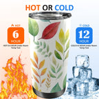 Autumn Leaves - 20oz Mobile Tumbler with Lid (Black Lock) 20oz Travel Mug Plants Printed Offshore