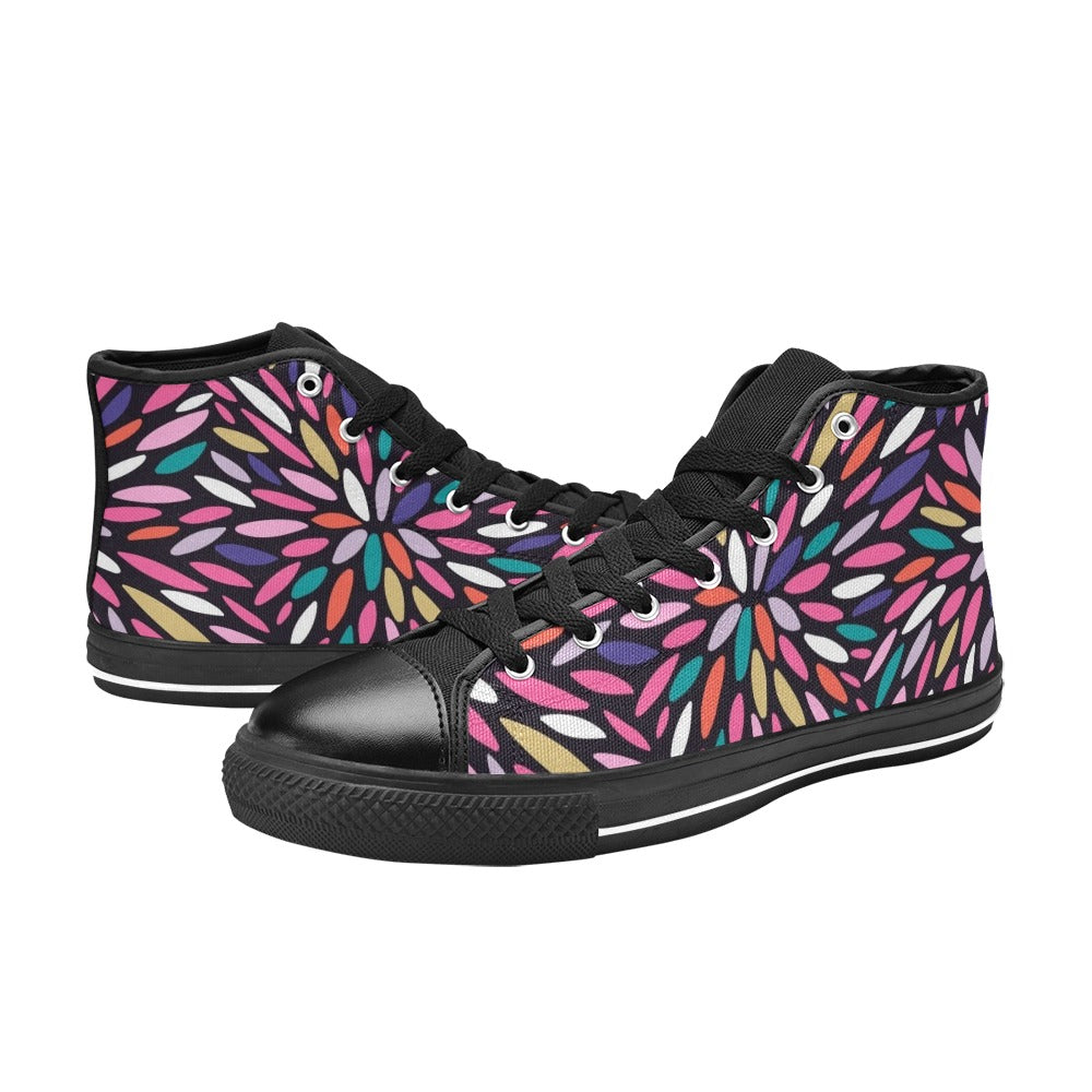 Colour Burst - Men's High Top Canvas Shoes