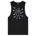 Ow! Everything Hurts Stick Figure Men's AS Colour Tank Top Black Drop Arm Tank Top Printed In Australia
