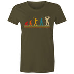 Saxophone Player Evolution - Womens T-shirt Army Womens T-shirt Music Printed In Australia