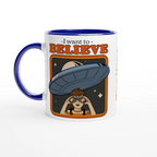 Personalise - I Want To Believe - White 11oz Ceramic Mug Ceramic Blue Personalised Mug customise Globally Fulfilled personalise Sci Fi