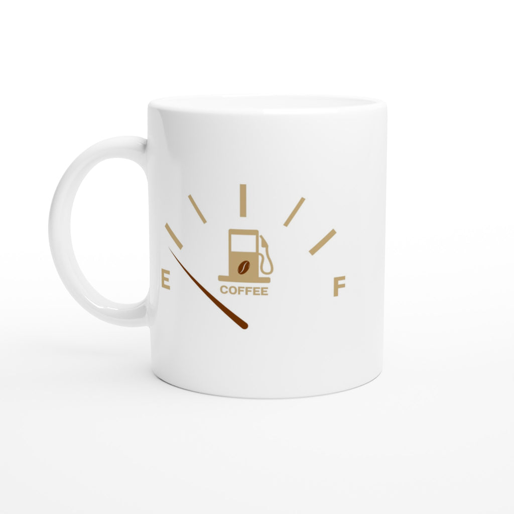Coffee Fuel Gauge - White 11oz Ceramic Mug Default Title White 11oz Mug Coffee Globally Fulfilled