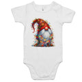 Christmas Gnome Wrapped In Lights - Baby Bodysuit White Baby Christmas Bodysuit Christmas Printed In Australia