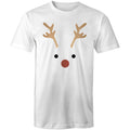 Red Nose Reindeer Mens T-Shirt White Mens Christmas T-shirt Christmas Printed In Australia
