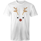 Red Nose Reindeer - Mens T-Shirt White Mens Christmas T-shirt Christmas Printed In Australia