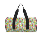 Tropical Flowers On White Duffle Bag Duffle Bag Printed Offshore