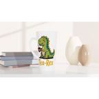 Personalised - Tea-Rex, Tea Drinking Dinosaur - White Latte 17oz Ceramic Mug Personalised Latte Mug Globally Fulfilled Tea