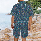 UFO's And Aliens Men's Hawaiian Shirt & Shorts Set Men's Hawaiian Shirt & Shorts Set Printed Offshore Sci Fi