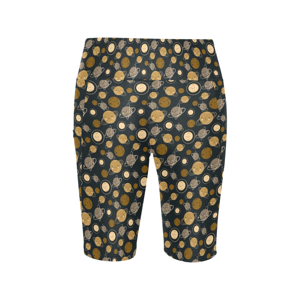 Planets Women's Bike Shorts With Side Pockets