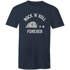 Rock And Roll Forever - Mens T-Shirt Navy Mens T-shirt Music Printed In Australia