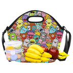 Happy Monsters Neoprene Lunch Bag/Large (Model 1669) Neoprene Lunch Bag Printed Offshore Sci Fi