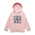 Sea Creatures - Kids Hoodie Pink Kids Hoodie Printed In Australia