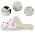 Flamingos Women's Fur Trim Thick-Sole Indoor Slippers Women's Fur Trimmed Slippers animal Printed Offshore