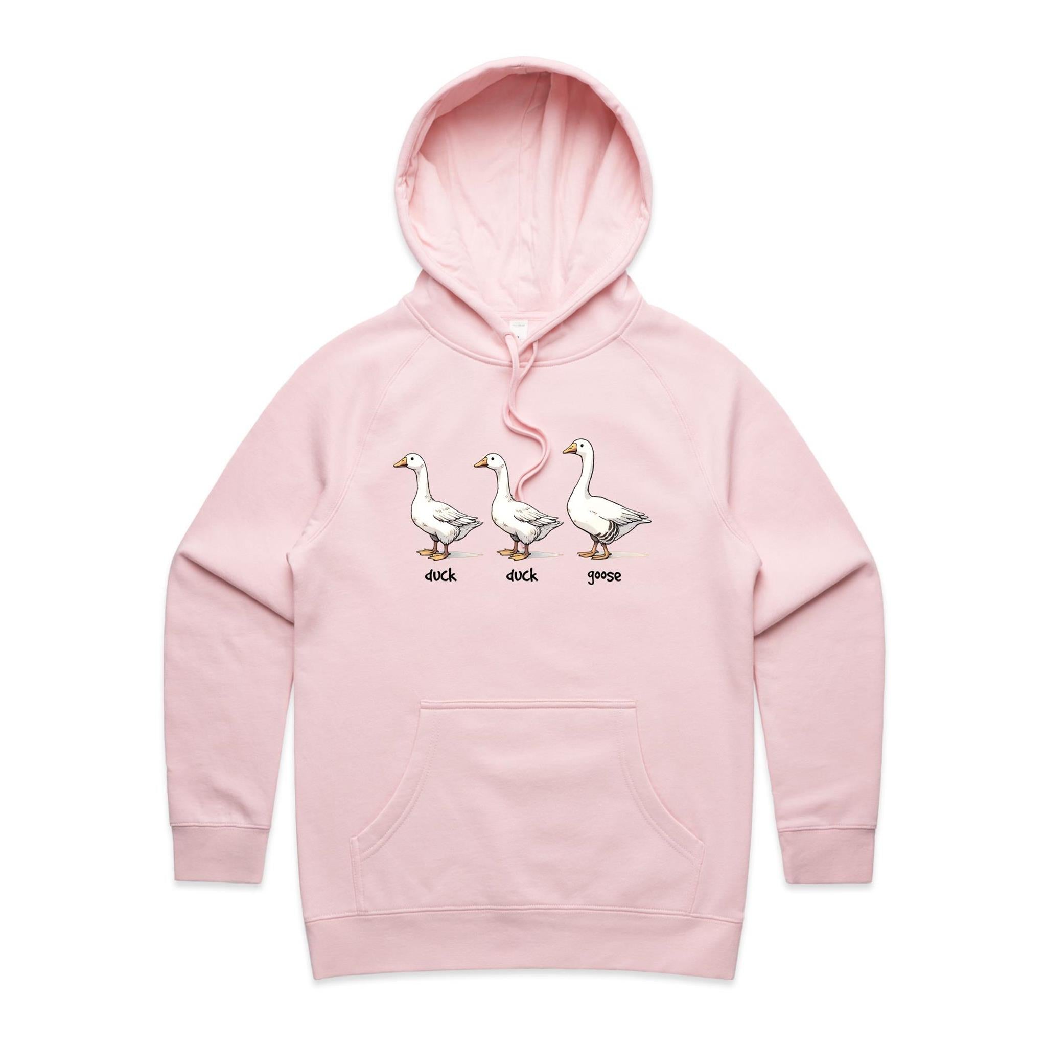 Duck Duck Goose - Womens Hoodie Pink Womens Hoodie animal Printed In Australia