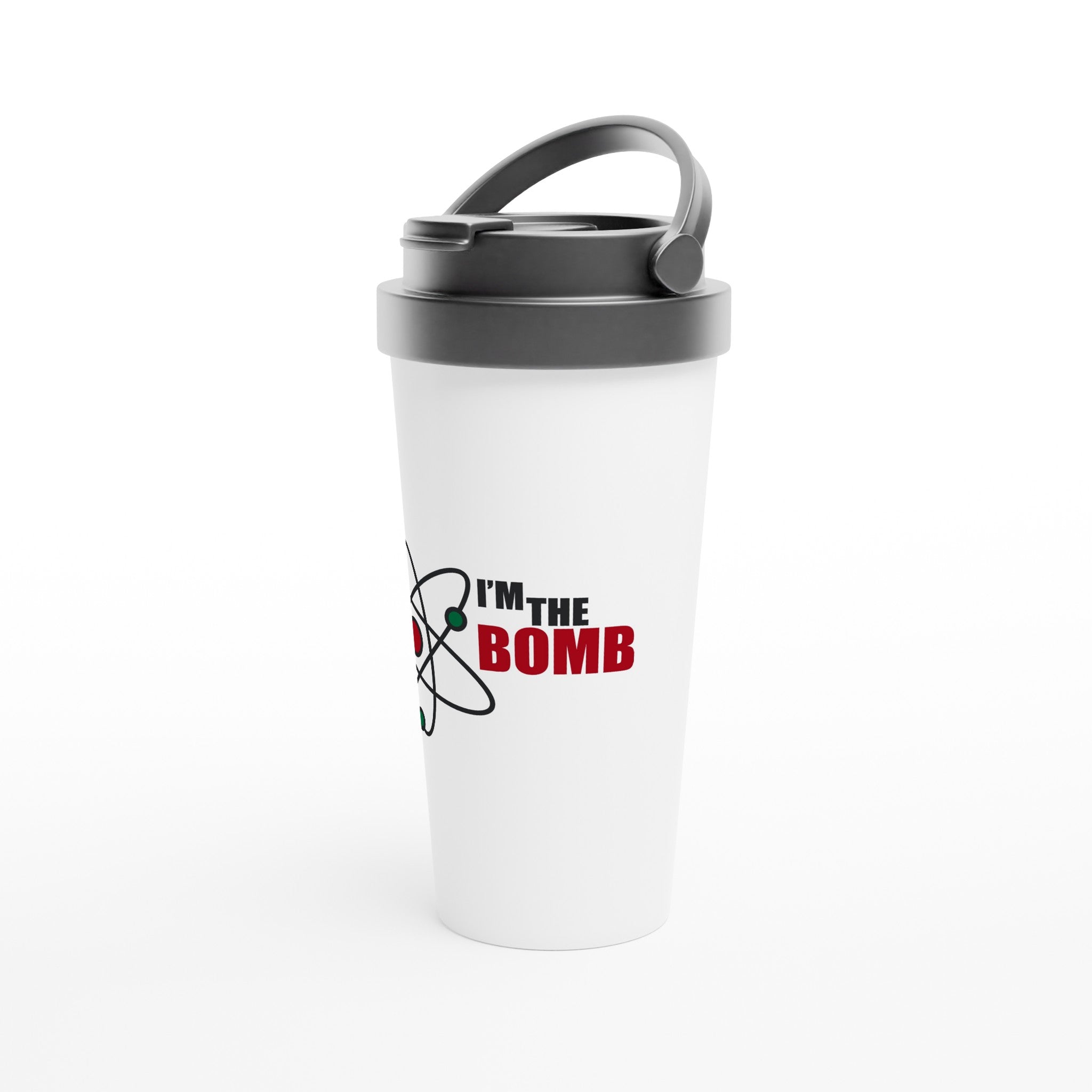 I'm The Bomb, Atom - White 15oz Stainless Steel Travel Mug Travel Mug Globally Fulfilled Science