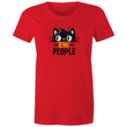 Ew People, Cat - Womens T-shirt Red Womens T-shirt animal Printed In Australia