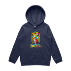 Melting Cube - Kids Hoodie Midnight Blue Kids Hoodie Printed In Australia
