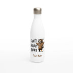 Personalise - Can't Adult Today - White 17oz Stainless Steel Water Bottle Default Title Personalised Water Bottle animal Globally Fulfilled