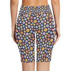 Groovy Flowers Women's Bike Shorts With Side Pockets