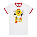 Stay Cool - Staple Ringer Tee White Red Ringer T-Shirt Printed In Australia