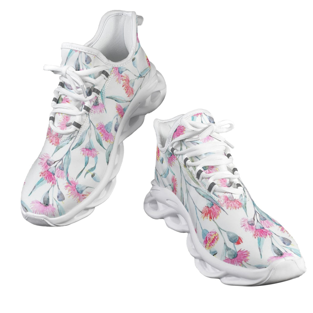 Pink Eucalyptus Flowers Women's Twisted Sole Sneakers