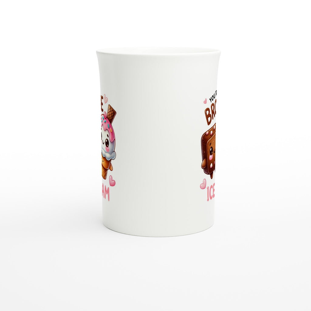You're The Brownie To My Ice Cream, Valentine - White 10oz Porcelain Slim Mug Porcelain Mug Food Globally Fulfilled Love