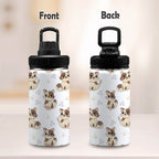 Cheeky Cats Kids Water Bottle with Chug Lid (12 oz) Kids Water Bottle with Chug Lid animal Printed Offshore