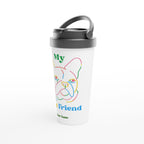 Personalised - My Best Friend, Dog - White 15oz Stainless Steel Travel Mug Personalised Travel Mug animal coffee Globally Fulfilled