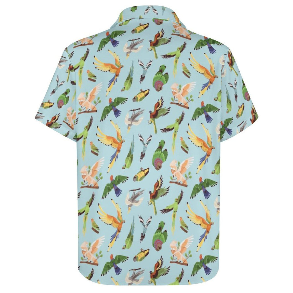 Parrots Women's Collared Pocketless Short Sleeve Shirt