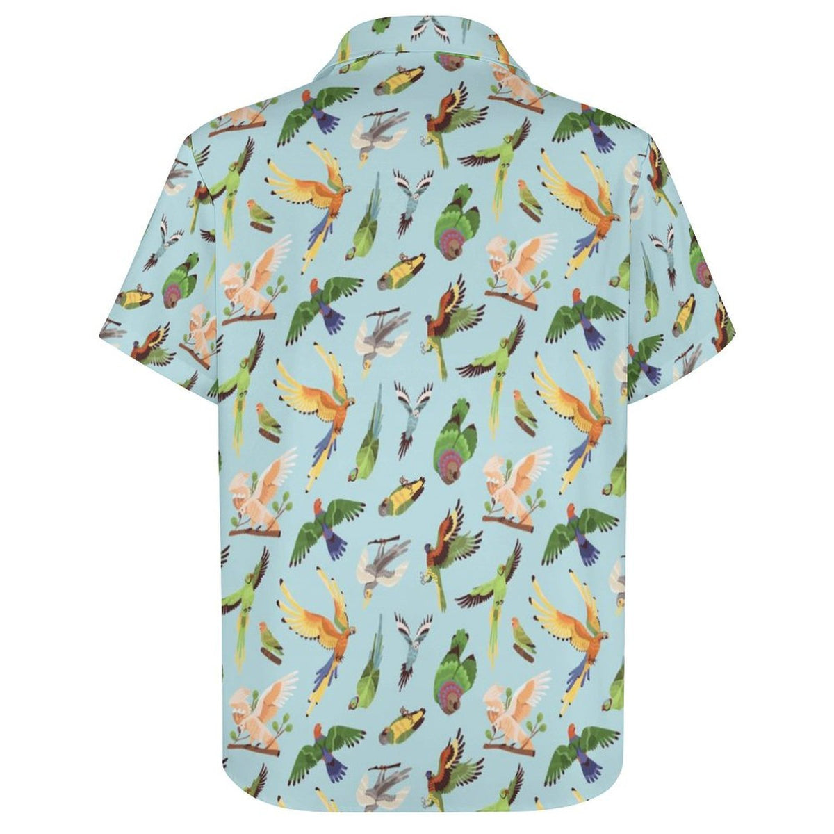 Parrots Women's Collared Pocketless Short Sleeve Shirt