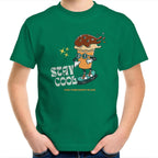 Stay Cool, Find Your Happy Place - Kids Youth T-Shirt Kelly Green Kids Youth T-shirt Positivity Printed In Australia Retro