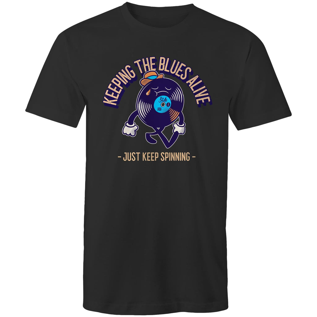 Keeping The Blues Alive - Mens T-Shirt Black Mens T-shirt Music Printed In Australia