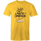 Just One More Chapter, Book - Mens T-Shirt Yellow Mens T-shirt Printed In Australia Reading