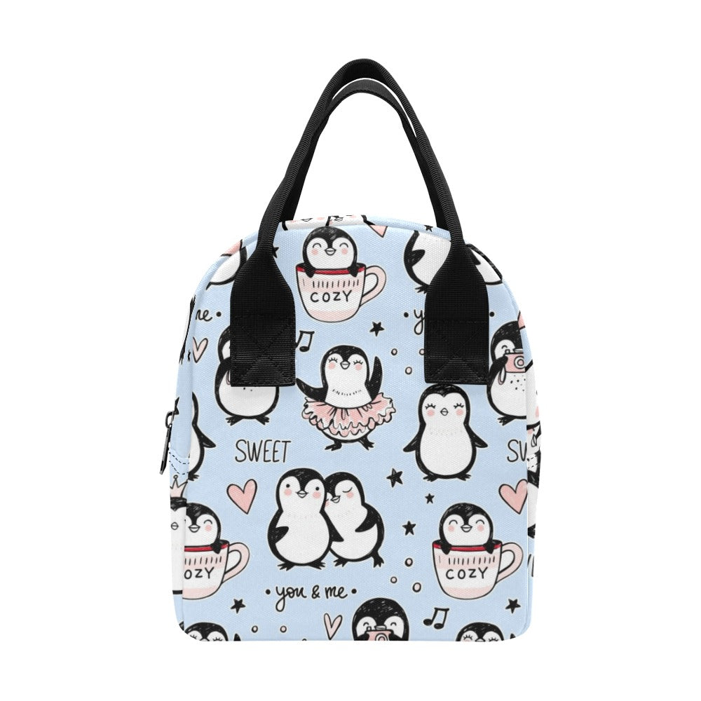 Penguin Love - Zipper Lunch Bag One Size Zipper Lunch Bag Printed Offshore