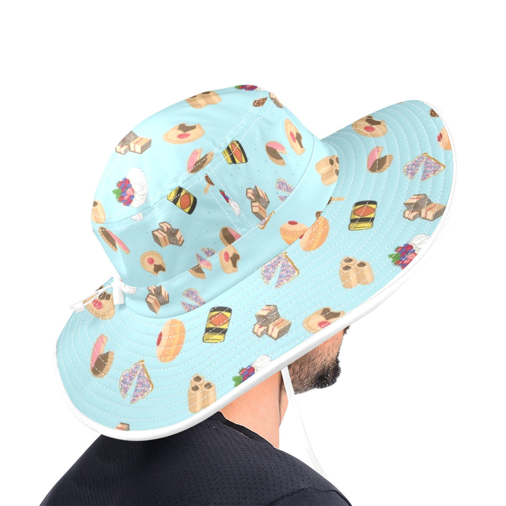 Classic Aussie Food Icons Wide Brim Bucket Hat Wide Brim Bucket Hat Australia Food Printed Offshore
