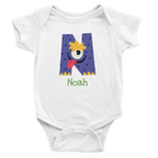 Monster Initial - Personalised Classic Baby Short Sleeve Bodysuit White Personalised Baby Bodysuit customise Globally Fulfilled personalise