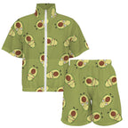 Avocado Characters Women's Windbreaker Short Set Women's Windbreaker Short Set Food Printed Offshore