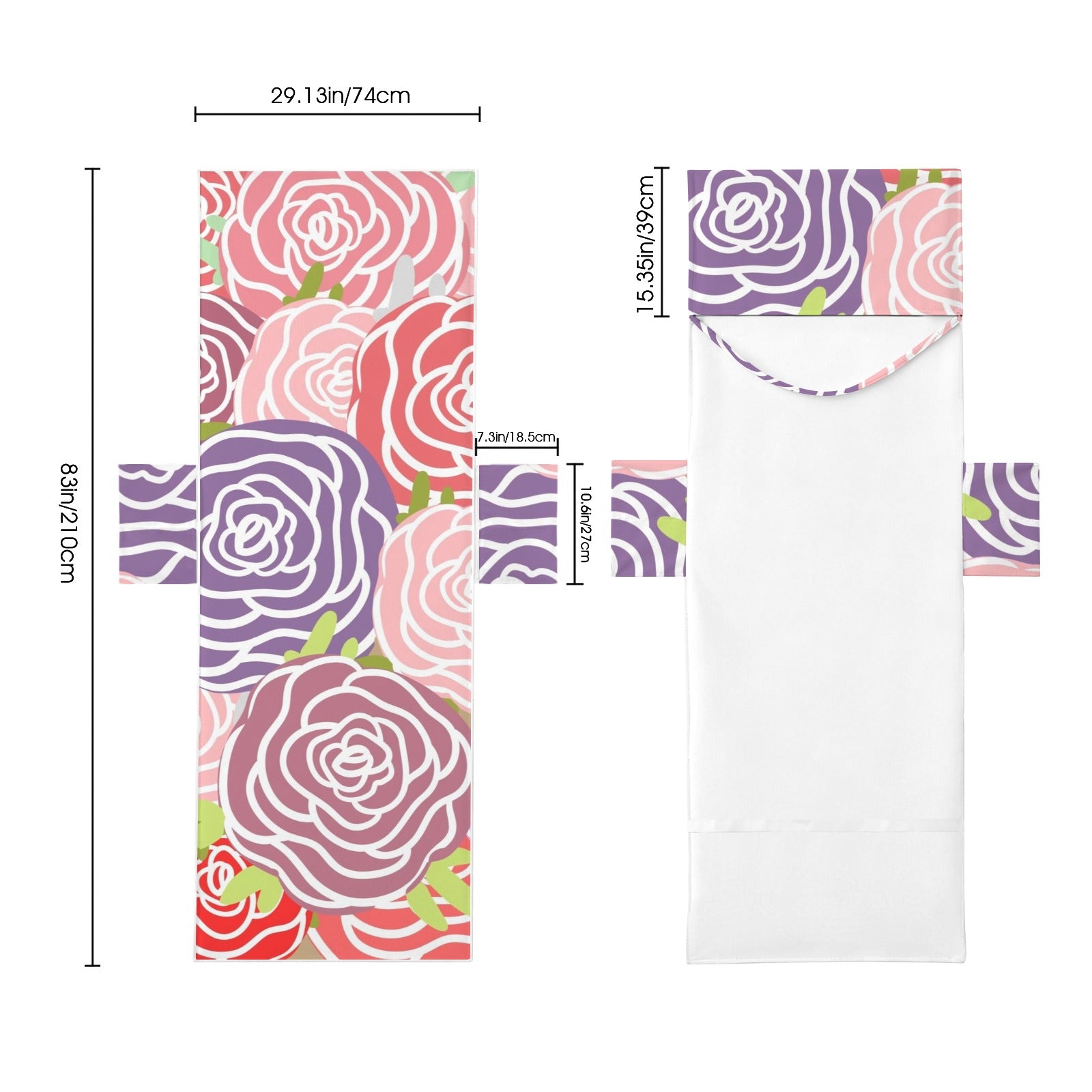 Abstract Roses Beach Chair Towel Cover with Side Pockets