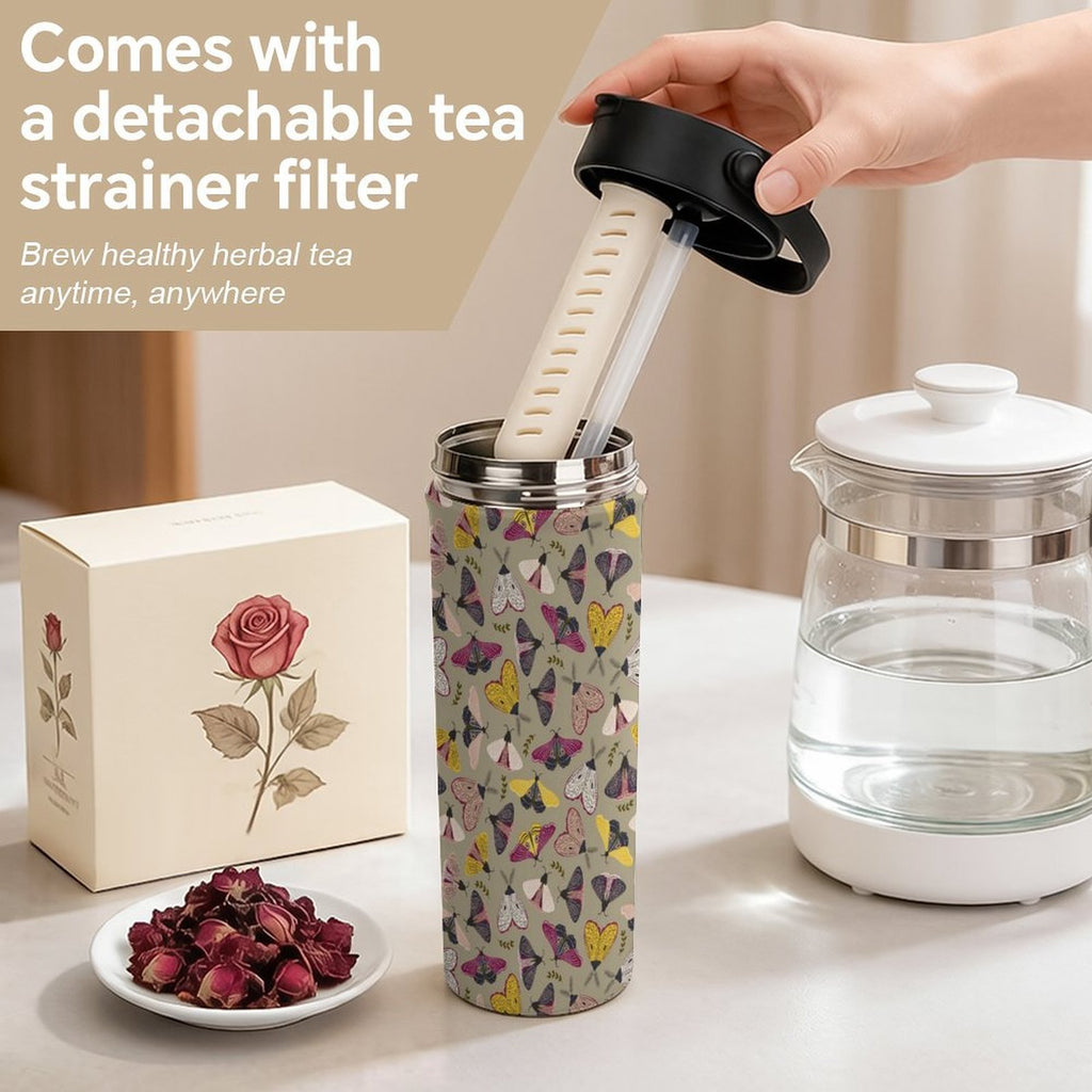 Pretty Moths 20oz Tea Tumbler with Carry Handle