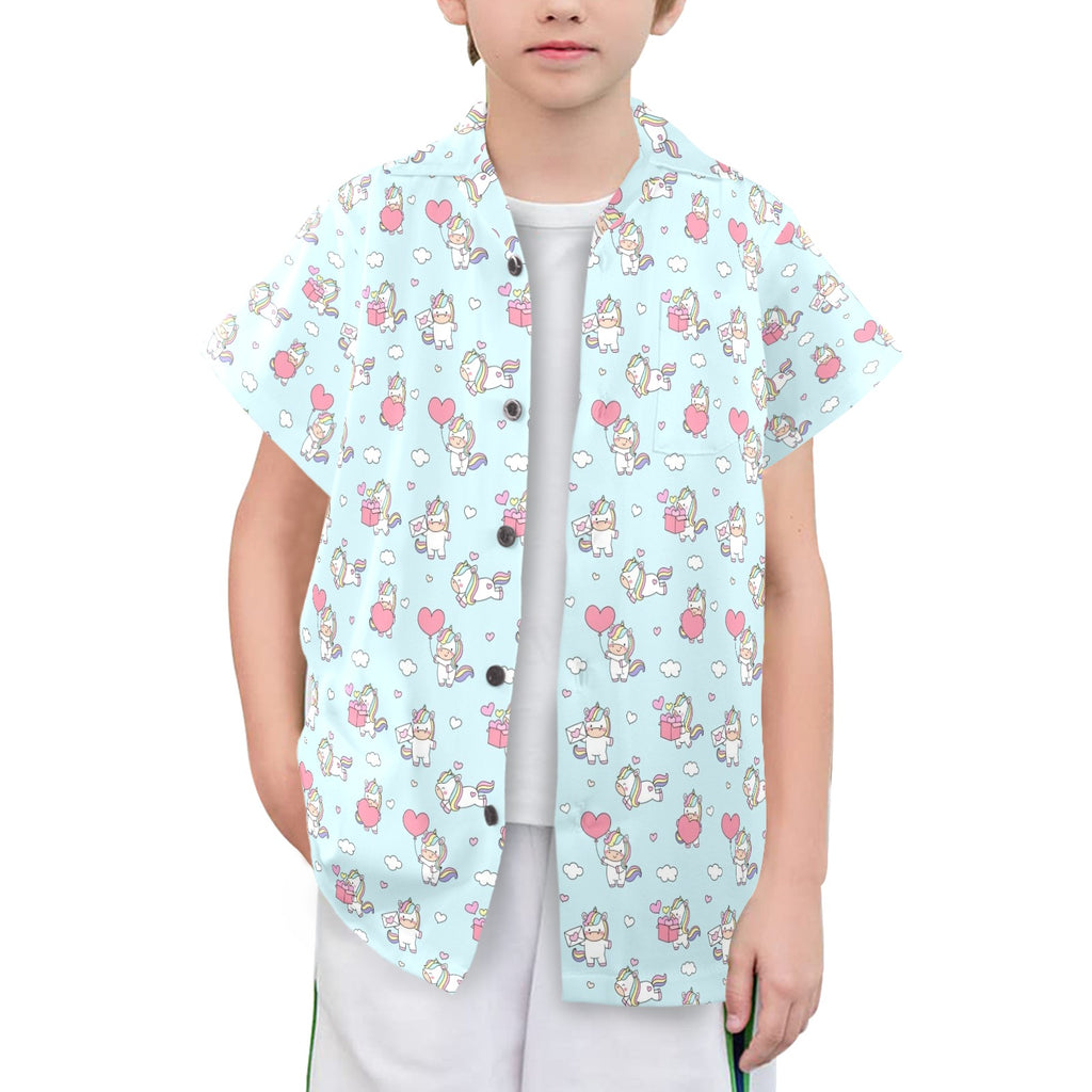 Rainbow Unicorn Senior Kids Hawaiian Shirt