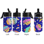 Cute Cartoon Cupcake 12oz Kids Water Bottle with Straw Lid