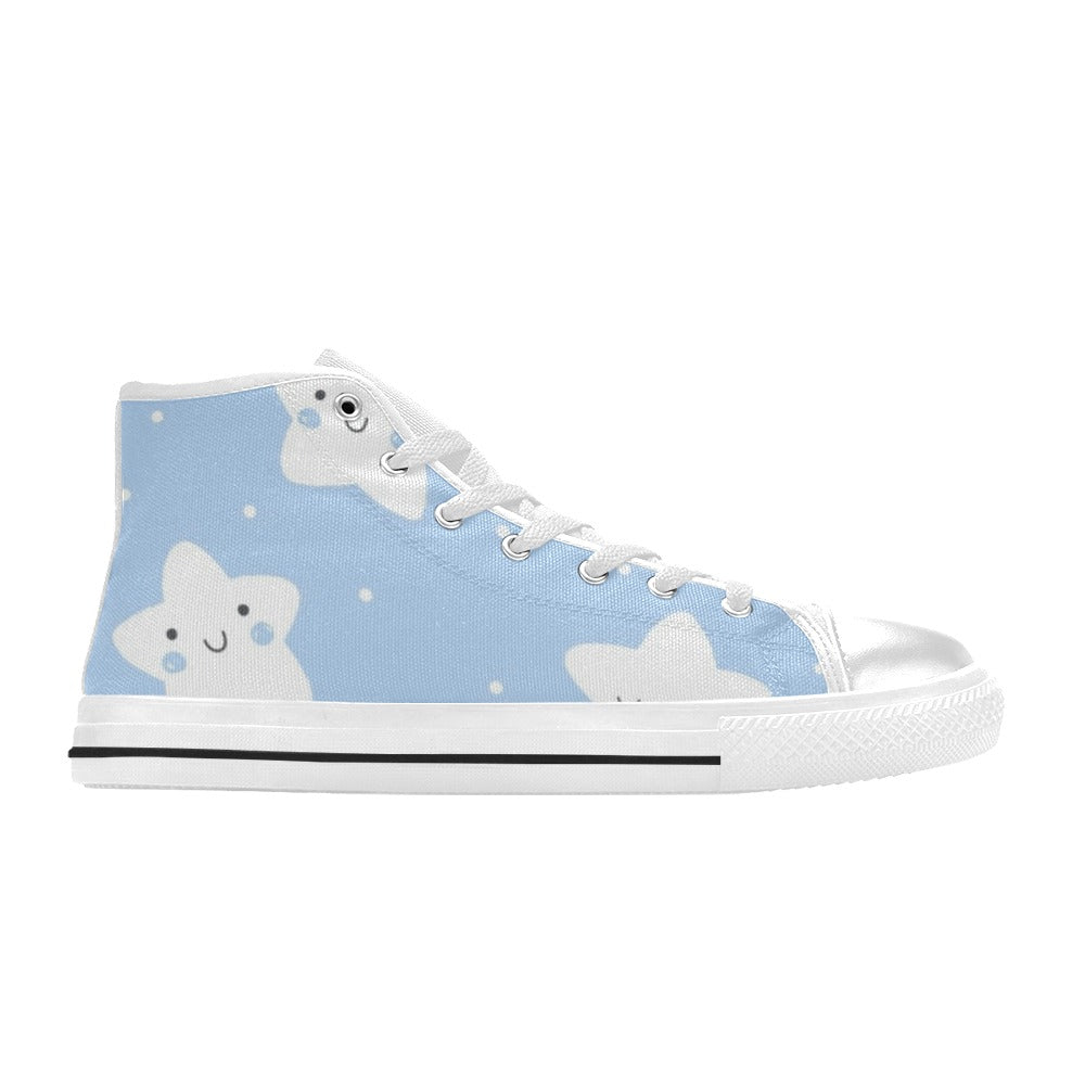 Happy Stars - Kids High Top Canvas Shoes