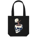 Coffee Skull Canvas Tote Bag Black One Size Tote Bag Printed In Australia