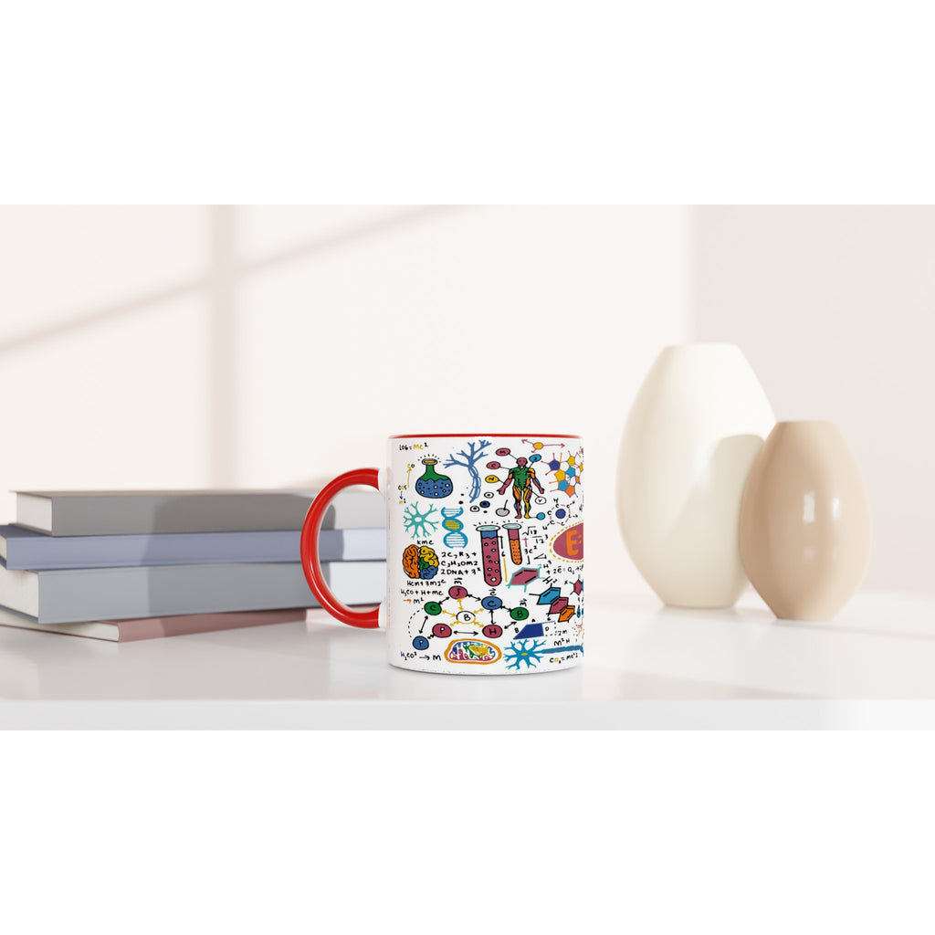 Science Time - White 11oz Ceramic Mug with Colour Inside Colour 11oz Mug Globally Fulfilled Science