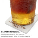 Cat Energy Saving Mode - Ceramic Coasters (Square) Ceramic Coasters animal Printed Offshore