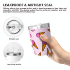 Pink Ice Cream Cones Small Stainless Steel Travel Mug Cup 12oz/350ml