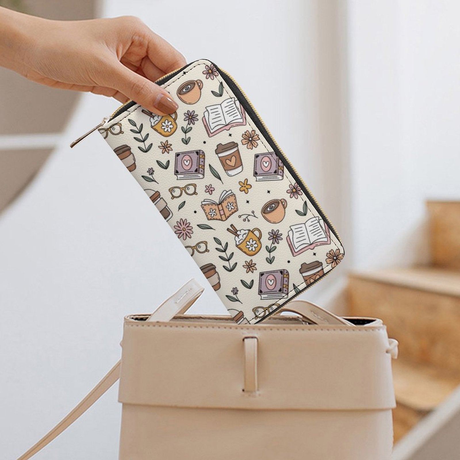 Books And Coffee -  PU Leather Wallet