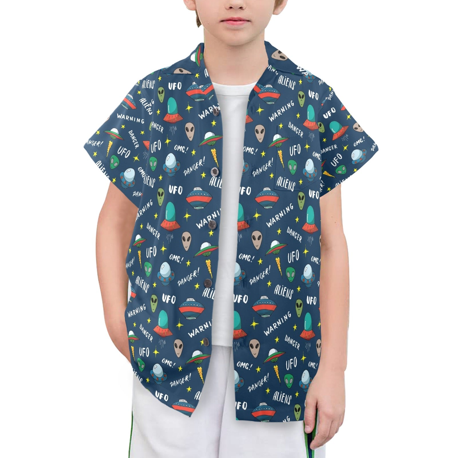 UFO's And Aliens Senior Kids Hawaiian Shirt