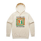 All We Need Is Love - Mens Hoodie Ecru Mens Hoodie Love Printed In Australia